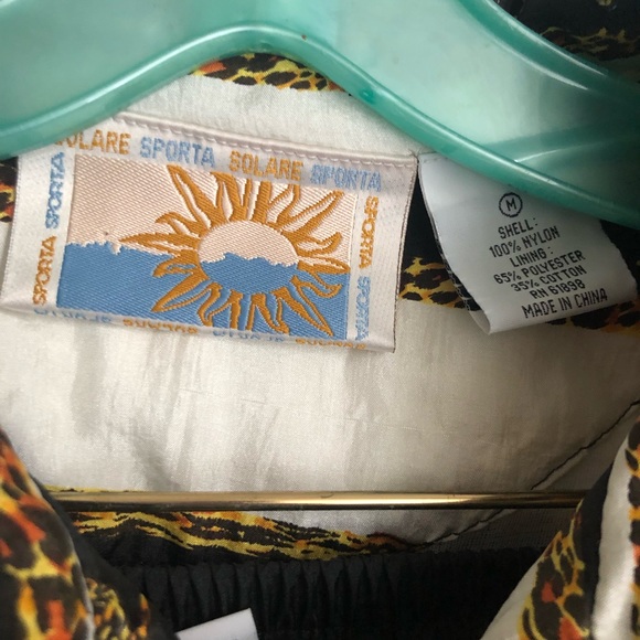 Vintage track suit size Medium SOLARE SPORTA Lion vs Tiger white black and gold - Picture 8 of 16